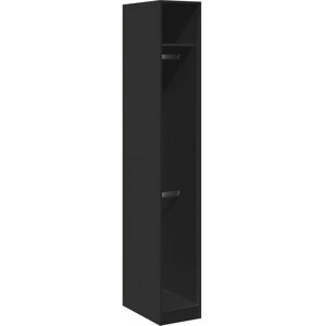 vidaXL Black Wardrobe 30x50x200 cm Engineered Wood - Wardrobe vidaXL Black Wardrobe 30x50x200 cm Engineered Wood - Wardrobe