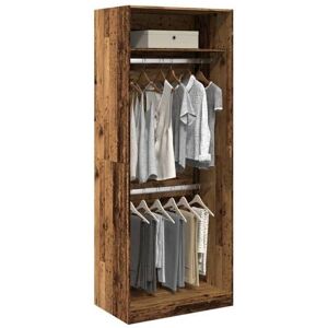 vidaXL Wardrobe Old Wood 80x50x200 cm Engineered Wood - Wardrobe vidaXL Wardrobe Old Wood 80x50x200 cm Engineered Wood - Wardrobe