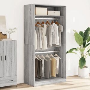 vidaXL Grey Sonoma Wardrobe - 100x50x200 cm - 2 Compartments vidaXL Grey Sonoma Wardrobe - 100x50x200 cm - 2 Compartments