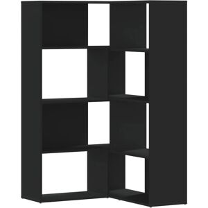 vidaXL Corner Bookcase 4-Tier Black - Living Room Bookcase vidaXL Corner Bookcase 4-Tier Black - Living Room Bookcase