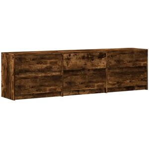 vidaXL Smoked Oak TV Cabinet with LED - TV Storage Unit vidaXL Smoked Oak TV Cabinet with LED - TV Storage Unit