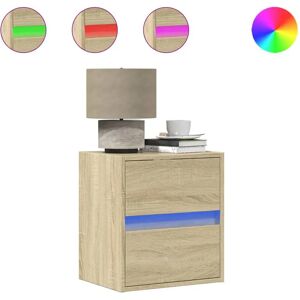 vidaXL Eikeveggmontert nattbord med 2 skuffer vidaXL Eikeveggmontert nattbord med 2 skuffer