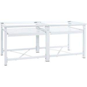 vidaXL Double Washing Machine Pedestal White - Washing Machine Pedestal vidaXL Double Washing Machine Pedestal White - Washing Machine Pedestal