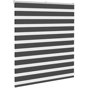 vidaXL Zebra Blinds 135x100cm Polyester Black - Zebra Blinds vidaXL Zebra Blinds 135x100cm Polyester Black - Zebra Blinds