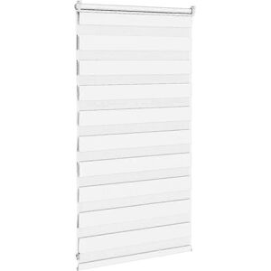 vidaXL Zebra Roller White 90x100cm Polyester Privacy - Roller Blind vidaXL Zebra Roller White 90x100cm Polyester Privacy - Roller Blind