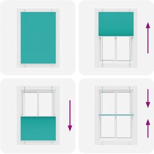 vidaXL Petrol Green Pleated Blind - Window Covering vidaXL Petrol Green Pleated Blind - Window Covering