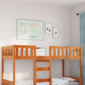 vidaXL Kids Bed Brown Wood - Kids Bed - Solid Wood - 80x200cm vidaXL Kids Bed Brown Wood - Kids Bed - Solid Wood - 80x200cm