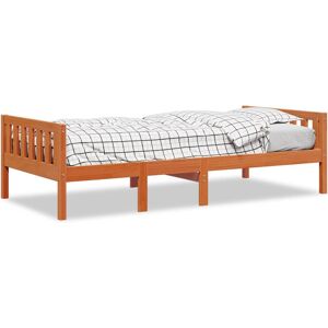 vidaXL Lit Enfant Bois Marron - Lit enfant - Bois massif - 90x200 cm vidaXL Lit Enfant Bois Marron - Lit enfant - Bois massif - 90x200 cm