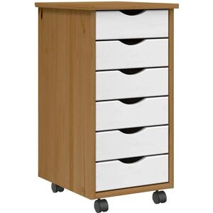 vidaXL MOSS Wooden Rolling Cabinet - 6 Drawers - Home & Office vidaXL MOSS Wooden Rolling Cabinet - 6 Drawers - Home & Office