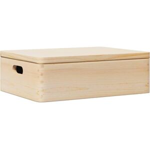 vidaXL Wooden Storage Box with Handles - 40x30x13 cm vidaXL Wooden Storage Box with Handles - 40x30x13 cm