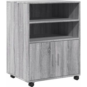 vidaXL Grey Sonoma Rolling Cabinet - Filing Storage - 60x48x81 cm vidaXL Grey Sonoma Rolling Cabinet - Filing Storage - 60x48x81 cm