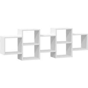 vidaXL Wall Shelf White 129x18x42 cm Engineered Wood - Wall Shelf vidaXL Wall Shelf White 129x18x42 cm Engineered Wood - Wall Shelf