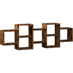 vidaXL Smoked Oak Wall Shelf - Wall Storage - 129x18x42 cm vidaXL Smoked Oak Wall Shelf - Wall Storage - 129x18x42 cm