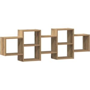 vidaXL Oak Wall Shelf - 129x18x42 cm - Floating Shelf - Wall Storage - Durable Engineered Wood vidaXL Oak Wall Shelf - 129x18x42 cm - Floating Shelf - Wall Storage - Durable Engineered Wood