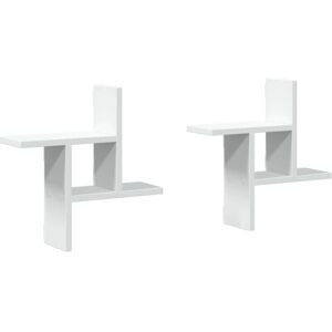 vidaXL Wall Shelves 2 pcs White 38x12x38 cm Engineered Wood - Wall Shelves vidaXL Wall Shelves 2 pcs White 38x12x38 cm Engineered Wood - Wall Shelves