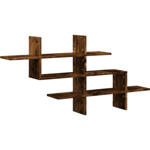 vidaXL Wall Shelf Smoked Oak 124.5x18x60.5 cm Engineered Wood - Wall Shelf vidaXL Wall Shelf Smoked Oak 124.5x18x60.5 cm Engineered Wood - Wall Shelf