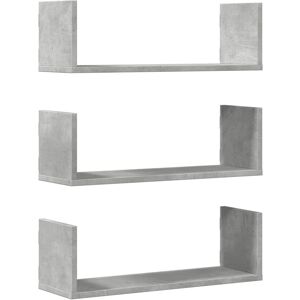 vidaXL Wall Shelves - Set of 3 Concrete Grey 58x18x18 cm Wall Storage Floating vidaXL Wall Shelves - Set of 3 Concrete Grey 58x18x18 cm Wall Storage Floating