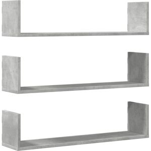 vidaXL Wall Shelves 3 pcs Concrete Grey 80x18x18 cm - Wall Shelves vidaXL Wall Shelves 3 pcs Concrete Grey 80x18x18 cm - Wall Shelves