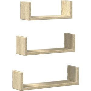 vidaXL Sonoma Oak Wall Shelf 3 pcs - Wall Shelf vidaXL Sonoma Oak Wall Shelf 3 pcs - Wall Shelf