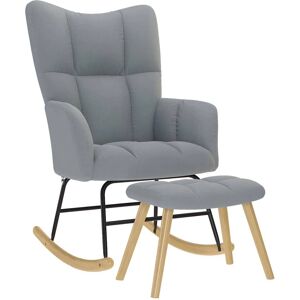 VidaXL Fauteuil à Balancer - Tissu Doux, Cadre Robuste, Inclut Repose-pieds - Fauteuil à Balancer VidaXL Fauteuil à Balancer - Tissu Doux, Cadre Robuste, Inclut Repose-pieds - Fauteuil à Balancer