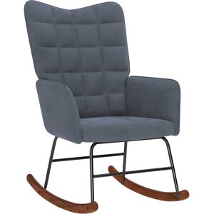 vidaXL Schaukelstuhl Dunkelgrau Samt - Rocking Chair vidaXL Schaukelstuhl Dunkelgrau Samt - Rocking Chair