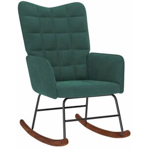 vidaXL Fauteuil à bascule - Vert foncé Velours vidaXL Fauteuil à bascule - Vert foncé Velours