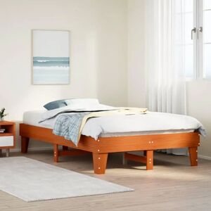 vidaXL Bed Frame Brown 120x200cm Solid Wood Pine - Support & Storage vidaXL Bed Frame Brown 120x200cm Solid Wood Pine - Support & Storage
