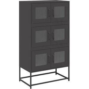 vidaXL Highboard Black 68x39x123 cm Steel Sideboard - Sideboard vidaXL Highboard Black 68x39x123 cm Steel Sideboard - Sideboard