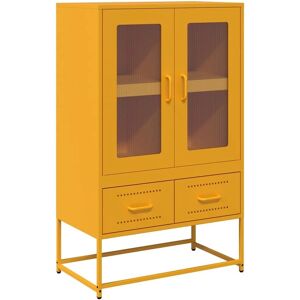 vidaXL Mustard Yellow Steel Sideboard - Sideboard vidaXL Mustard Yellow Steel Sideboard - Sideboard