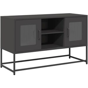 vidaXL Black Steel TV Cabinet - 100.5x39x60.5 cm - TV Stand vidaXL Black Steel TV Cabinet - 100.5x39x60.5 cm - TV Stand