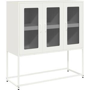 vidaXL Sideboard White 100.5x39x107 cm Cold-rolled Steel storage cabinet vidaXL Sideboard White 100.5x39x107 cm Cold-rolled Steel storage cabinet