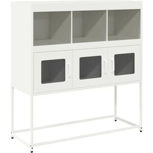 Buffet en acier blanc vidaXL - Rangement salon - Publicité Buffet en acier blanc vidaXL - Rangement salon - Publicité