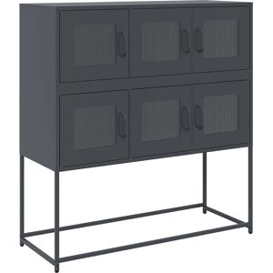 vidaXL Sideboard Anthrazit - Stauraum - 100.5x39x107 cm - Stahl vidaXL Sideboard Anthrazit - Stauraum - 100.5x39x107 cm - Stahl