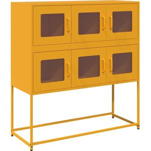vidaXL 853425 Senfgelbesene Stahl-Aparador - Wohnzimmermöbel vidaXL 853425 Senfgelbesene Stahl-Aparador - Wohnzimmermöbel