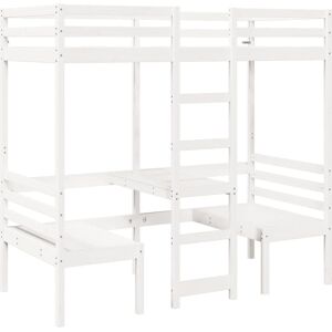 vidaXL 3308560 Bed met Bureau & Stoelen - Hoogslaper vidaXL 3308560 Bed met Bureau & Stoelen - Hoogslaper