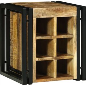 vidaXL 34.5x35x39cm Rustic Mango Wood Wine Rack - Indoor vidaXL 34.5x35x39cm Rustic Mango Wood Wine Rack - Indoor