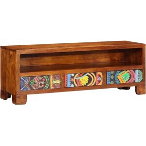 vidaXL 110x30x40 Multicolour Solid Wood Acacia TV Cabinet - TV Cabinet vidaXL 110x30x40 Multicolour Solid Wood Acacia TV Cabinet - TV Cabinet