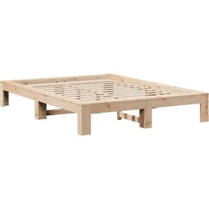 vidaXL Natural Pine Bed Frame 160x200 cm - Bed Base - Wooden vidaXL Natural Pine Bed Frame 160x200 cm - Bed Base - Wooden