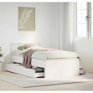 vidaXL Rammemadrass i tre deler Hvit 90x200 cm Massivt Tre Furu - Rammemadrass vidaXL Rammemadrass i tre deler Hvit 90x200 cm Massivt Tre Furu - Rammemadrass