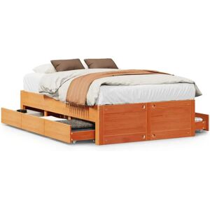 Cadru de Pat vidaXL cu Sertare - Lemn Rustic 120x200cm Cadru de Pat vidaXL cu Sertare - Lemn Rustic 120x200cm