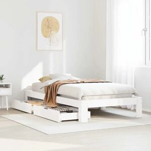 vidaXL Bed Frame White 90x190 cm Solid Wood Pine - Bed Frame vidaXL Bed Frame White 90x190 cm Solid Wood Pine - Bed Frame