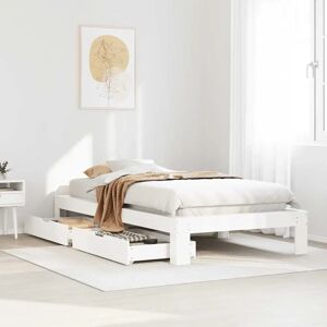 vidaXL Bed Frame White 75x190 cm - Bed Frame vidaXL Bed Frame White 75x190 cm - Bed Frame