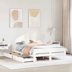 vidaXL Bed frame White 150x200 cm - Bed Type vidaXL Bed frame White 150x200 cm - Bed Type