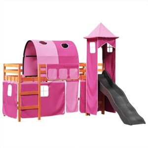 vidaXL Kids' Pink Loft Bed with Safety Rails - Kids bed vidaXL Kids' Pink Loft Bed with Safety Rails - Kids bed