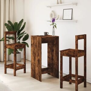 vidaXL Bar Table Smoked Oak 51x50x103.5 cm Engineered Wood - Bar Table vidaXL Bar Table Smoked Oak 51x50x103.5 cm Engineered Wood - Bar Table
