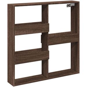 vidaXL Brown Oak Wall Cabinet - 80x15x80 cm - Wall Storage Furniture vidaXL Brown Oak Wall Cabinet - 80x15x80 cm - Wall Storage Furniture