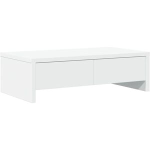 vidaXL Monitor Stand with Drawers - 50x27x15 cm - White - Monitor Stand vidaXL Monitor Stand with Drawers - 50x27x15 cm - White - Monitor Stand