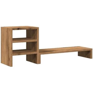 vidaXL Monitor Stand & Desk Organiser - Artisanal Oak - 80x20x30cm - Monitor & Desk Organizer vidaXL Monitor Stand & Desk Organiser - Artisanal Oak - 80x20x30cm - Monitor & Desk Organizer