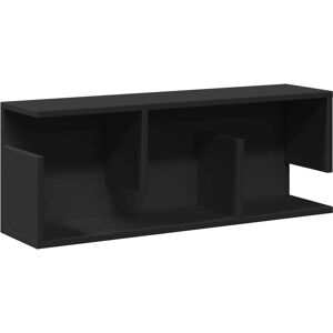vidaXL Wall Cabinet 80x20x30 cm Black Engineered Wood - Wall Cabinet vidaXL Wall Cabinet 80x20x30 cm Black Engineered Wood - Wall Cabinet