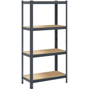 vidaXL 4-Layer Storage Shelf Anthracite Steel & Engineered Wood - Storage Shelf vidaXL 4-Layer Storage Shelf Anthracite Steel & Engineered Wood - Storage Shelf